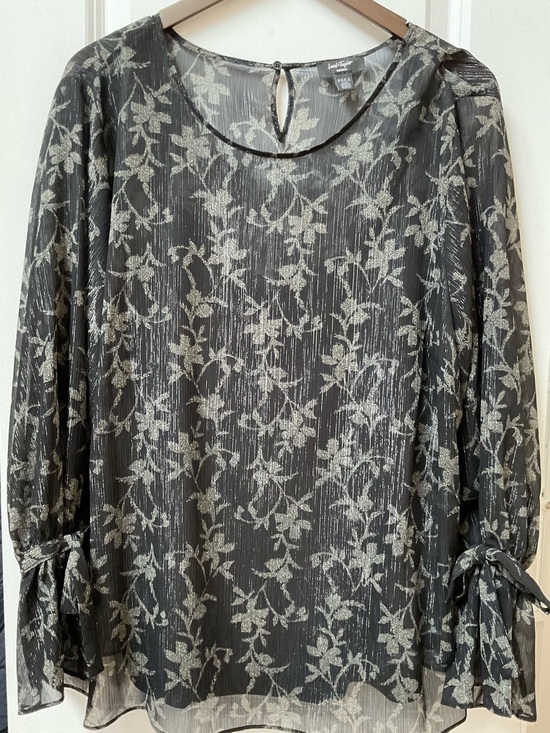 Lord & Taylor Tops - Lord & Taylor Black Floral Blouse